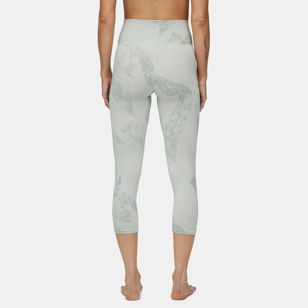 Womens Merino Fractal Midweight 3/4 Base Layer Bottom