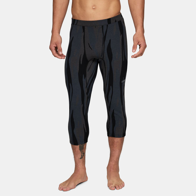 Mens Heavyweight Grid Fleece 3/4 Base Layer Bottom