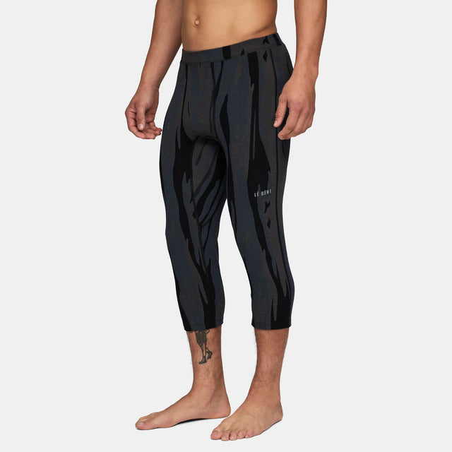 Mens Heavyweight Grid Fleece 3/4 Base Layer Bottom