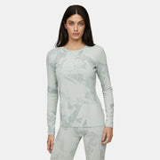 Womens Merino Fractal Midweight Base Layer Crew