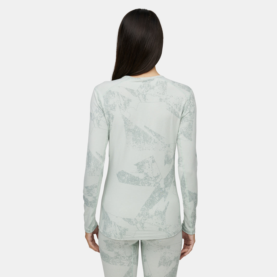 Womens Merino Fractal Lightweight Base Layer Crew