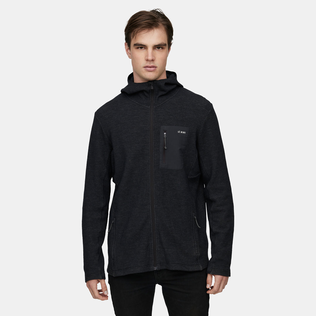 Buy Mens Sentinel Midweight Waffle Knit Zip Hoody by Le Bent