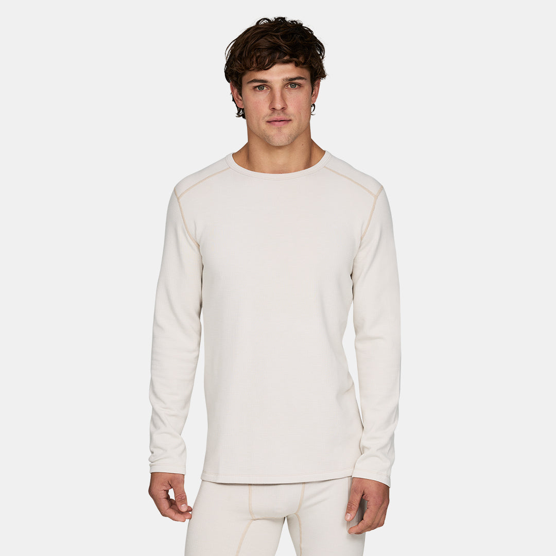 Mens Heavyweight Grid Fleece Crew Base Layer
