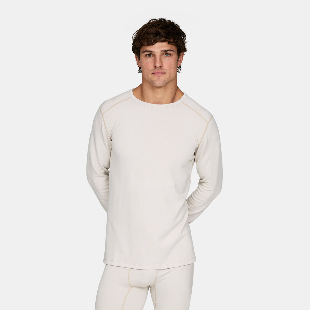 Mens Heavyweight Grid Fleece Crew Base Layer