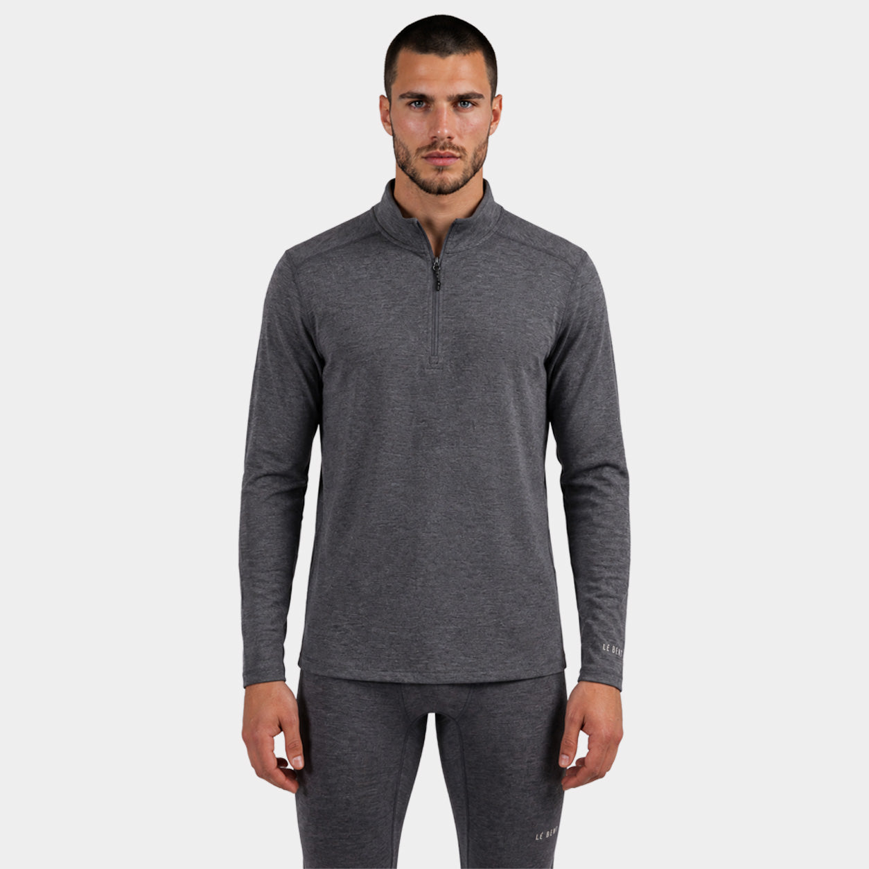 Mens Merino Heavyweight Grid Fleece 1/4 Zip
