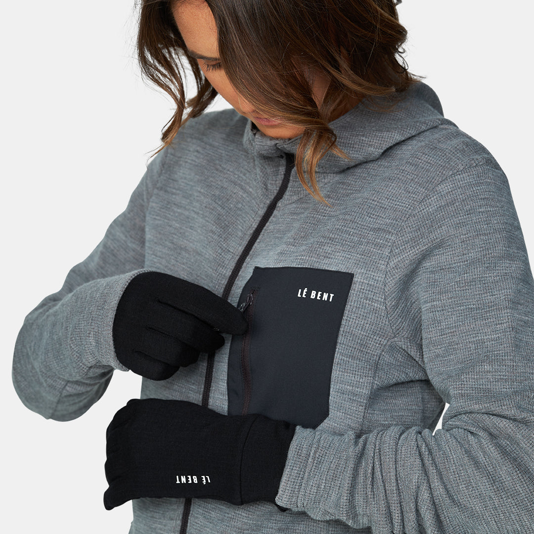 Heavyweight Grid Fleece Merino Glove Liner