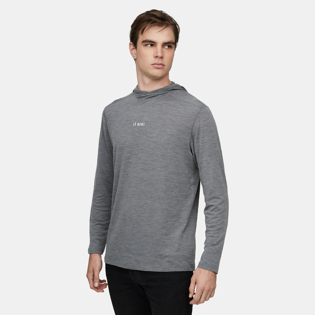 Mens Featherweight Hooded LS Crew