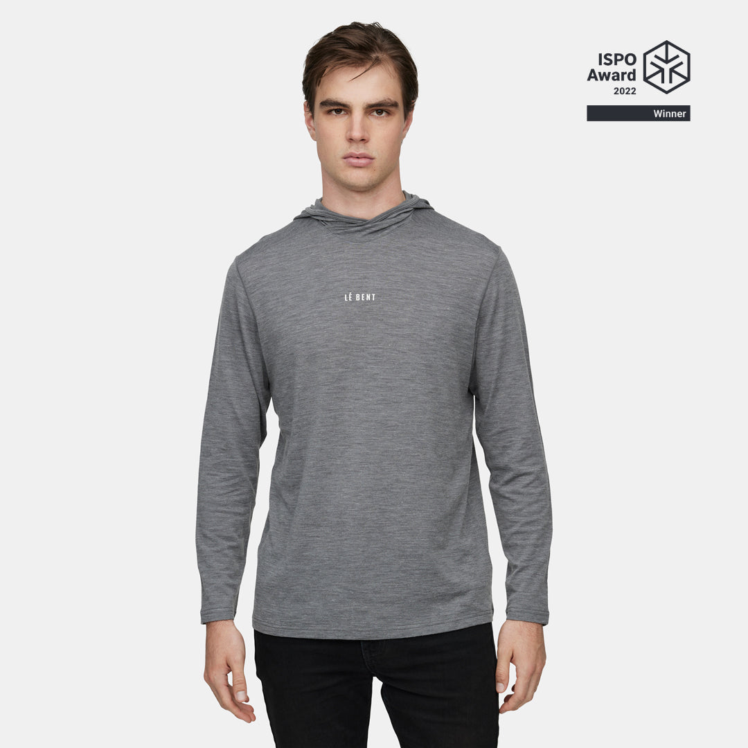Mens Featherweight Hooded LS Crew