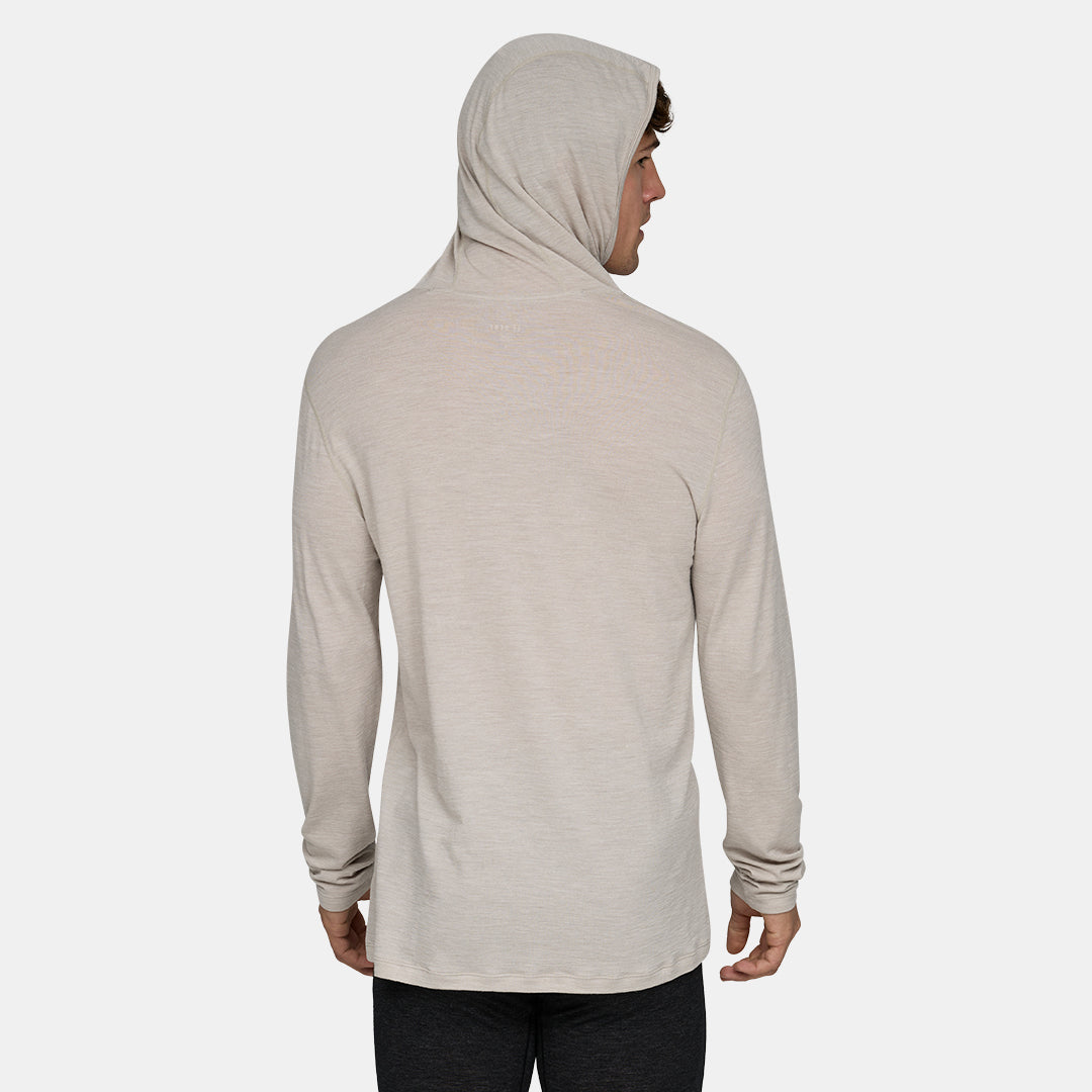 Mens Featherweight Hooded LS Crew