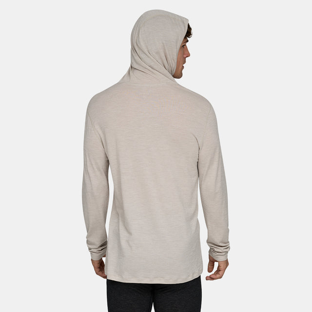 Mens Featherweight Hooded LS Crew