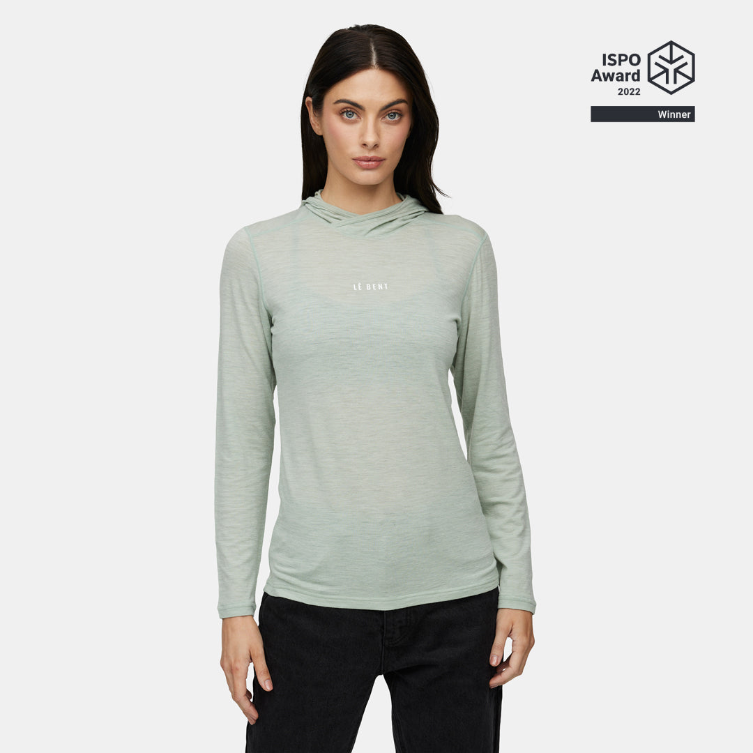 Womens Featherweight Hooded LS Crew
