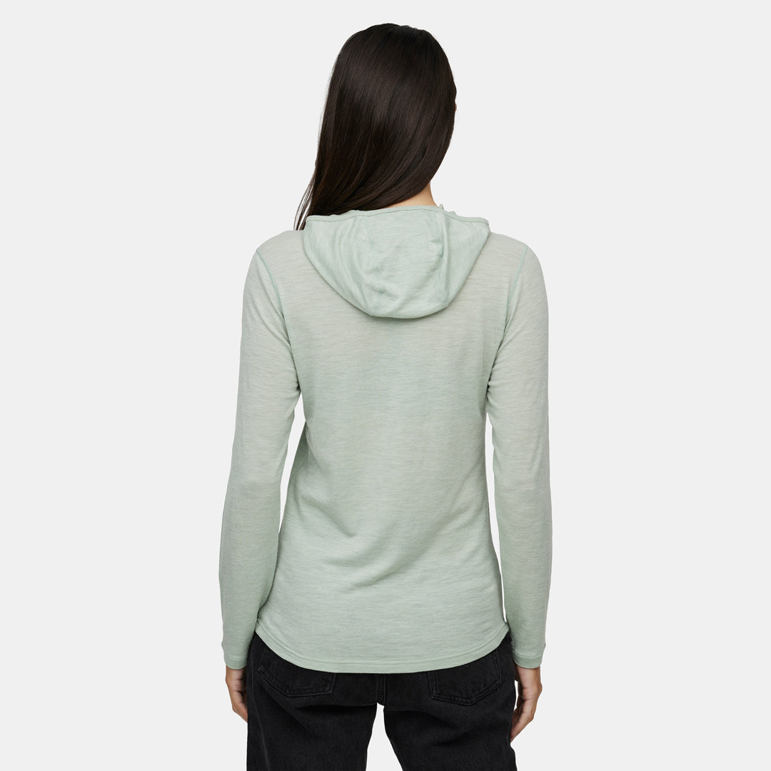 Womens Featherweight Hooded LS Crew