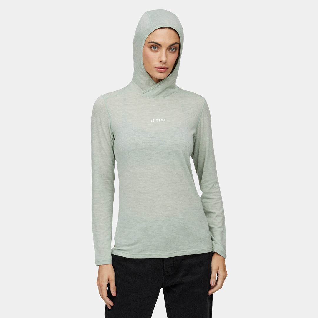 Womens Featherweight Hooded LS Crew